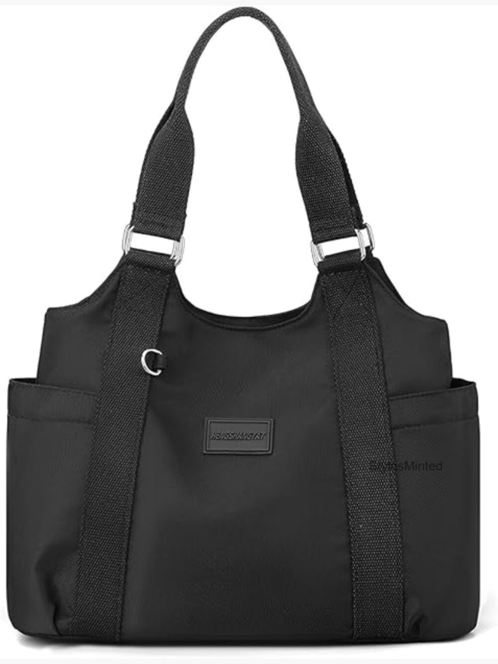 Waterproof Nylon Tote Bag With Pockets For Work Shoulder Handbag Everyday Purse